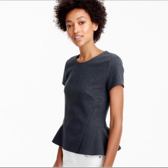 J. Crew Tops - J CREW Structured Knit Peplum Top - SMALL